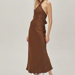 Nastygal Satin Midi Dress